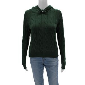 Blue & Cream Womens Green Pullover Hoodie Cotton Drawstring Long Sleeve Size XS